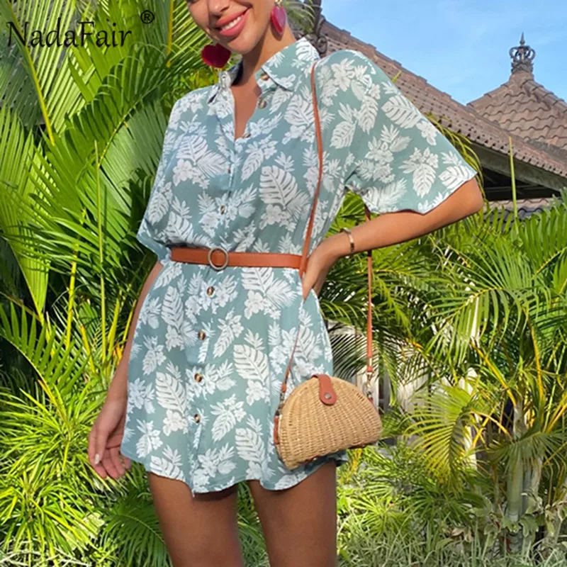 Женское платье-рубашка с запахом коротким рукавом и V-образным вырезом | Женская