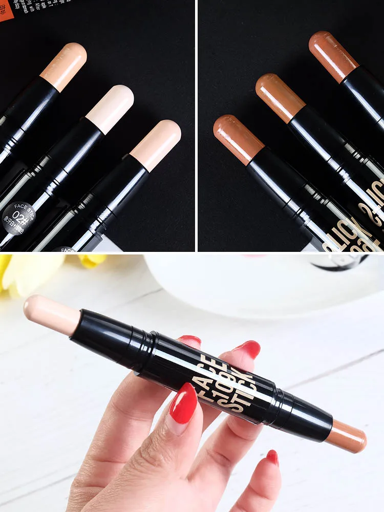 

TT Highlight Double-Headed Contour Stick Dual-Purpose Highlight Beginner Face Slimming Concealer Nose Shadow Combination Side