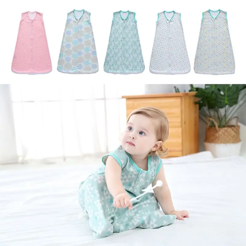 Хлопковый спальный мешок без рукавов для детей 3 12 месяцев переносное одеяло
