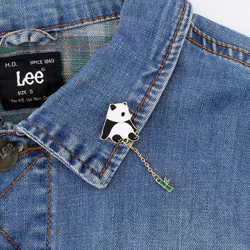 Модный дешевый набор животных с булавками мультяшная панда Бамбуковая женская