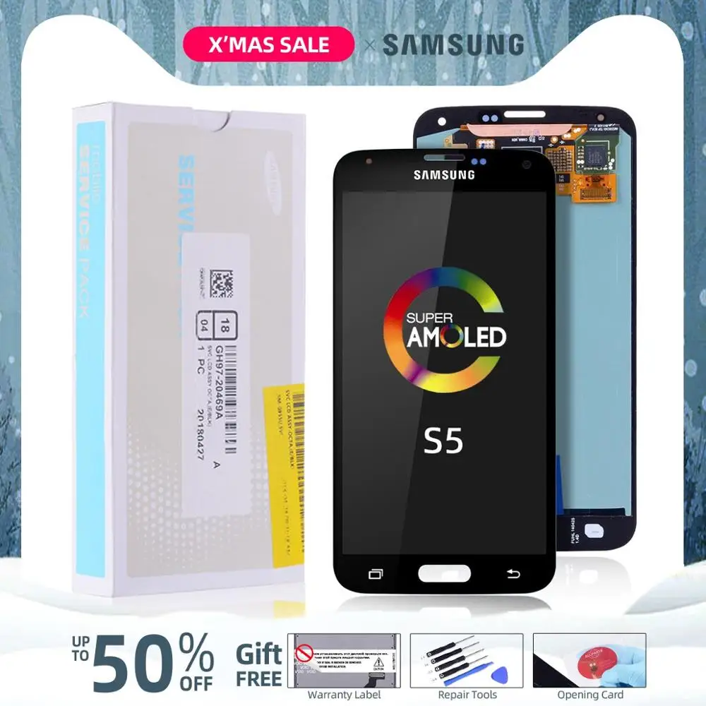 AMOLED Дисплей для SAMSUNG S5 i9600 G900 в сборе с тачскрином 5.1''