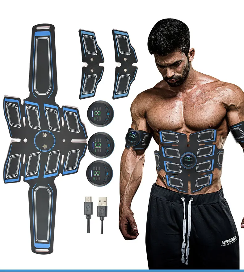 

EMS Abdominal Muscle Stimulator Trainer USB Chargeable Waist Body Slimming Massager +3 Controllers ABS Abdominal Massage New