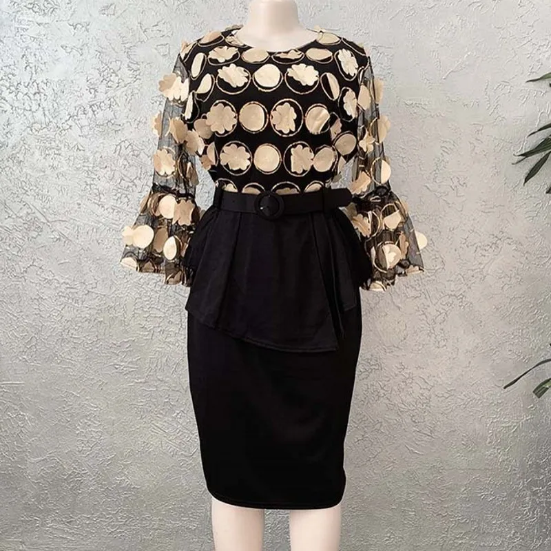 Комплект из 2 предметов африканские женские офисные платья большие размеры