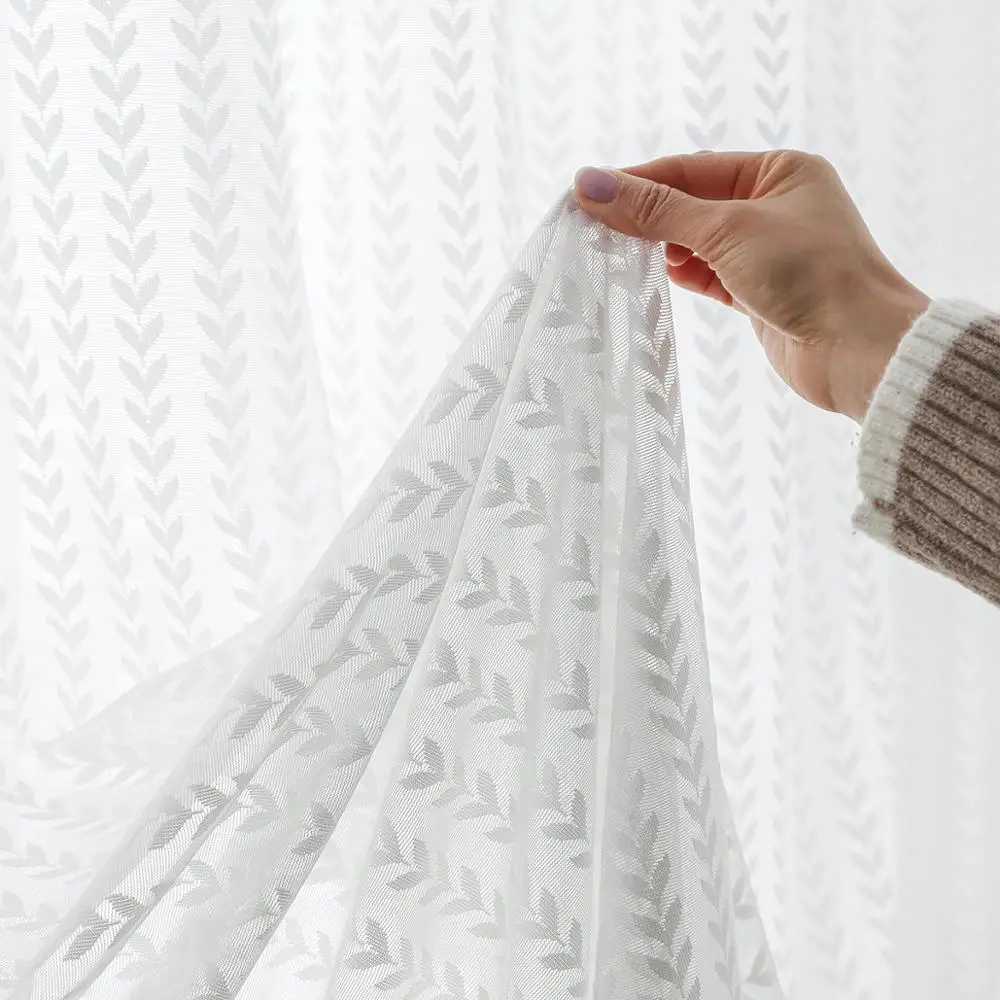 Шторы для кухонного окна гибкие мягкие белые прозрачные шторы гостиной с узором