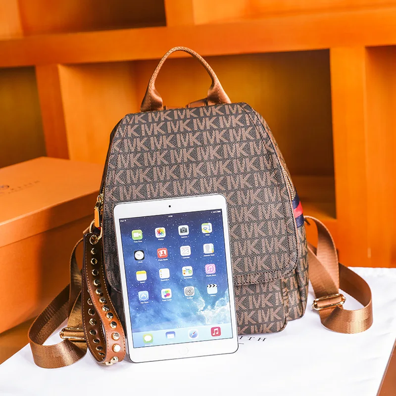 

Women's backpack 2020 luxury leather multifunctional bag leisure travel multi compartment simple College Student Backpack lady