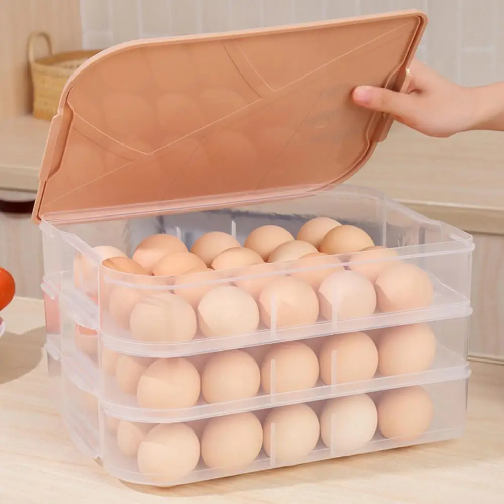 

20 Grids Eggs Tray Thicken Transparent Plastic Eggs Storage Container Egg Holder for Home Kitchen Refrigerator Egg Crisper