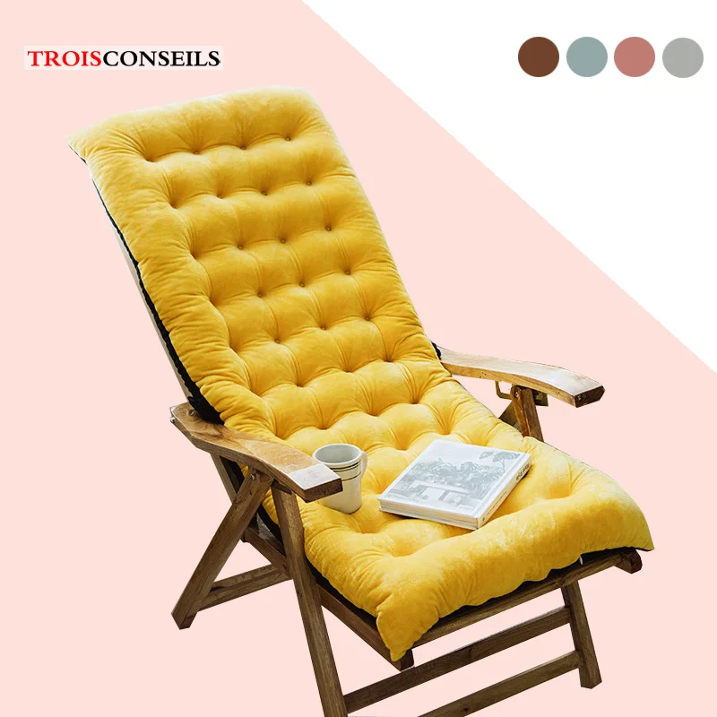 

Long Cushion Mat Recliner Cushion for Outdoor Patio Lounge Chair Seat Mattress Soft Rocking Chair Pad Foldable Mat for Gardening