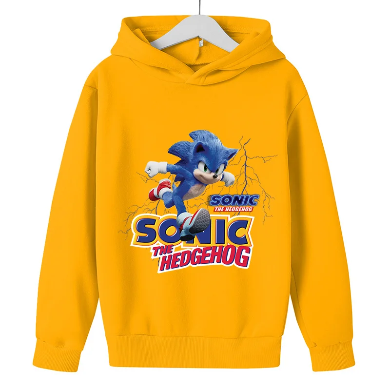 

2021Spring Autumn New Fashion Sonics Hoodies Children Clothes Sweatshirt Coat Long Sleeve Pullover Cartoon Tracksuit Hooded Tops