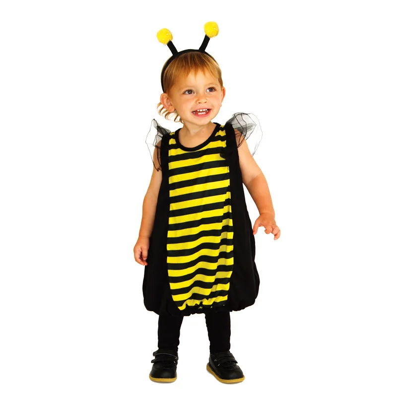 

Halloween Christmas Cute Yellow Bee Cosplay Costumes for Babies Carnival Party Fancy Jumpsuit Animal Dress Up Stage Performance