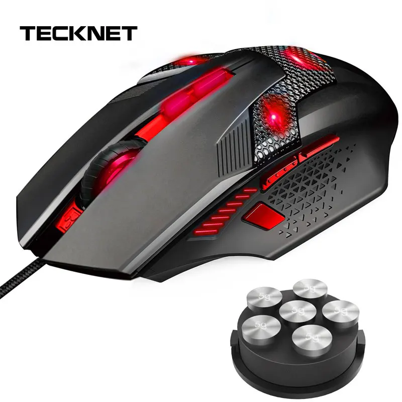 TeckNet 7000 dpi программируемая игровая мышь s Профессиональная геймерская мышь RAPTOR Pro Регулировка 8 dpi уровень геймерские Мыши для ПК ноутбука