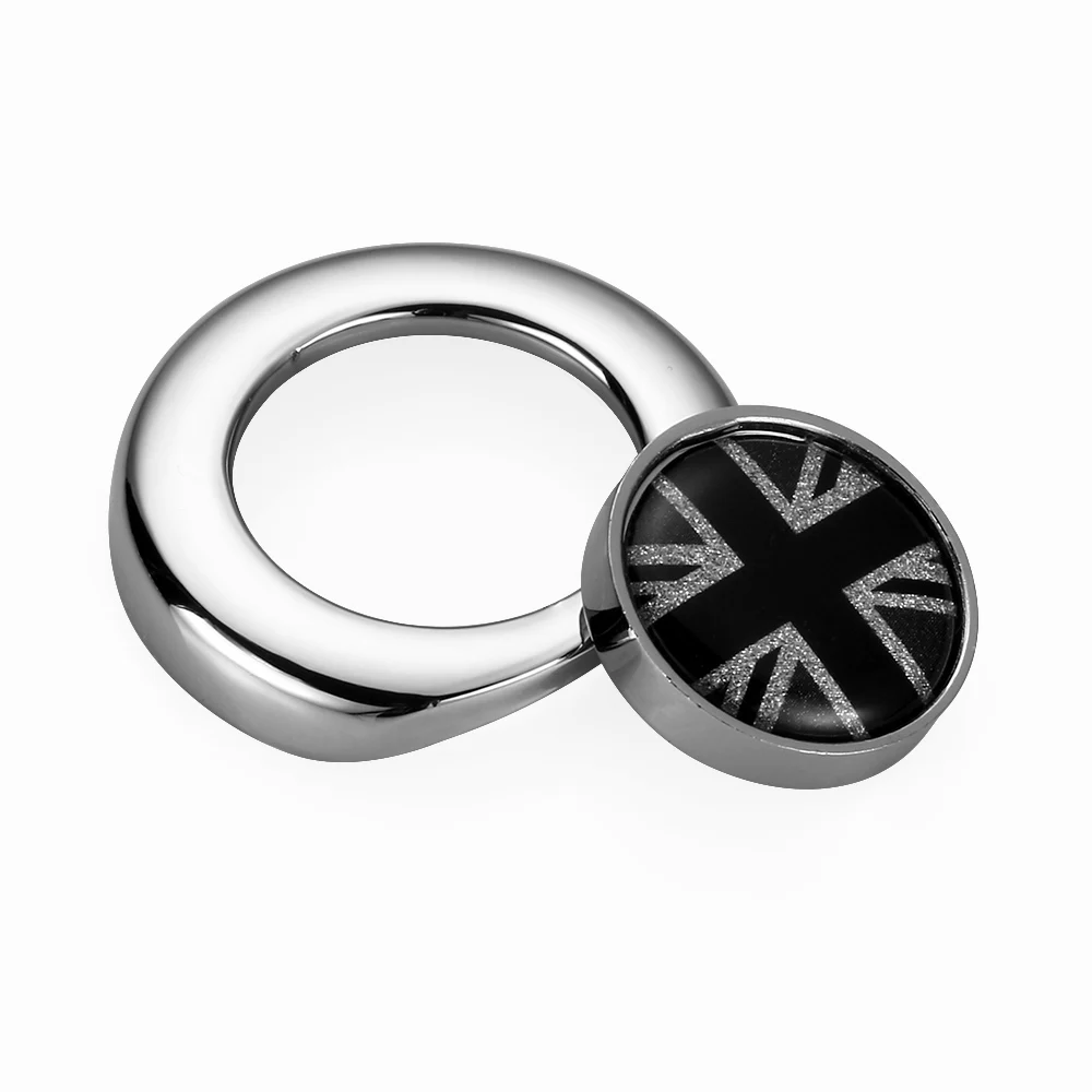 Gray Union Silver Автомобильный Стайлинг внутренний выключатель зажигания Кнопка Стикеры для Mini Cooper, Countryman, Clubman R55 R56 R57 R58 R59 R60 R61 аксессуары - Название цвета: Gray Union Silver