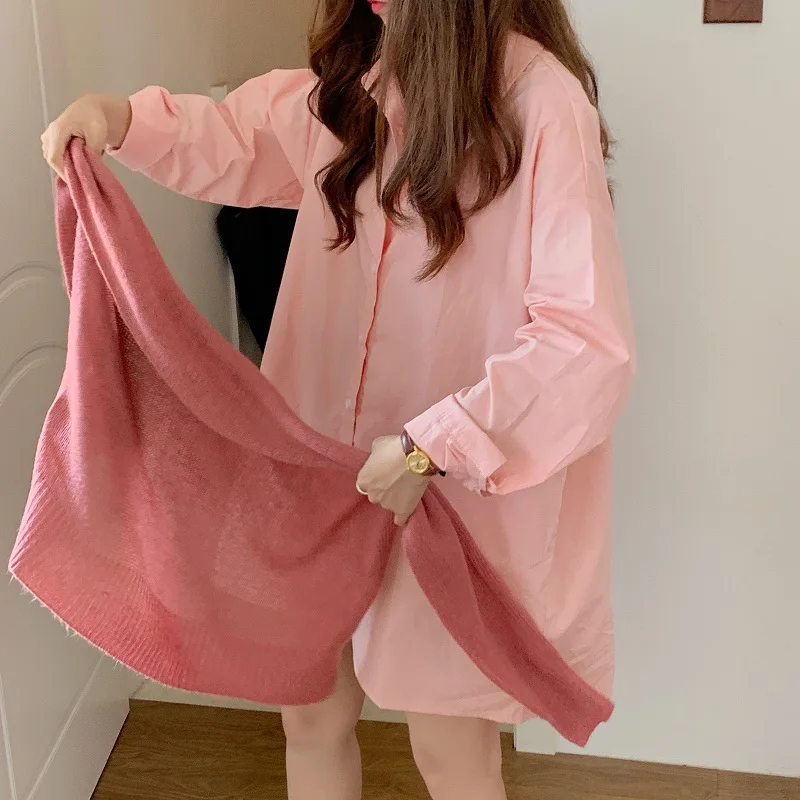 

New All-match Daily Korean Style 2020 Fashion Women Blouses Oversized Loose Casual Lapel Women Tops Long Sleeve Women Shirts