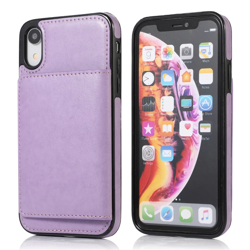 Чехол для Iphone Xr Xs Max 7 8 6 6s X Plus 5 5S Se держатель для кредитных карт кошелек Роскошный кожаный ударопрочный защитный чехол