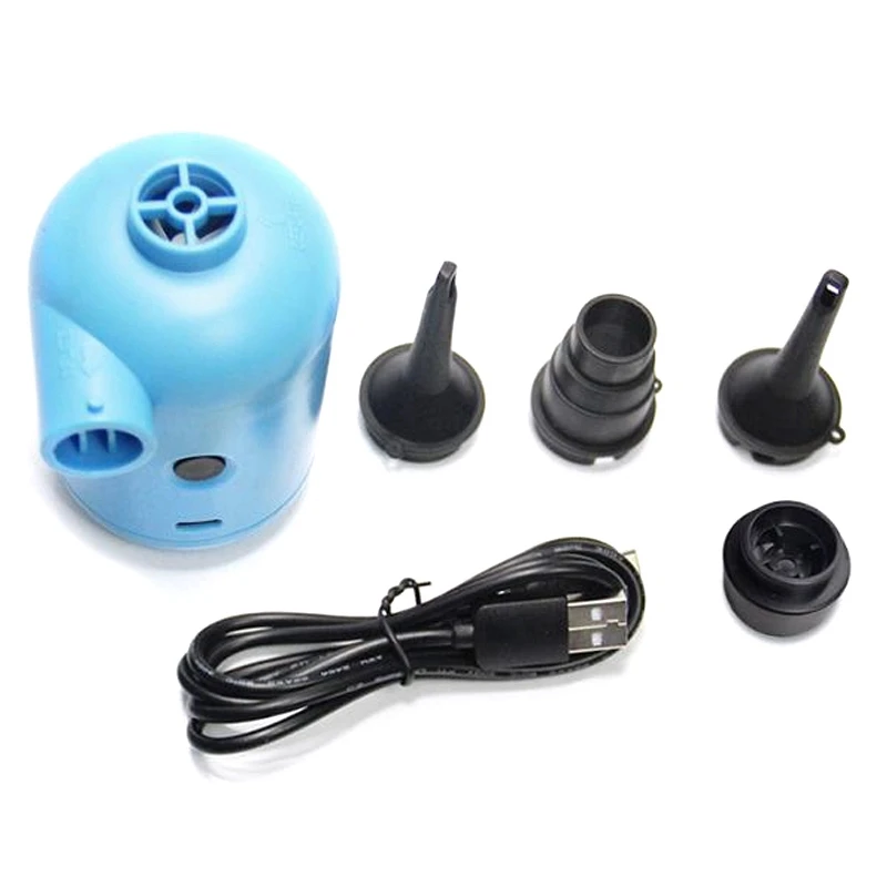 

USB Electric Air Pump Portable,Mini Air Pump with 4 Nozzles, Pumps for Inflatable Pool Air Mattress Beds Boats.