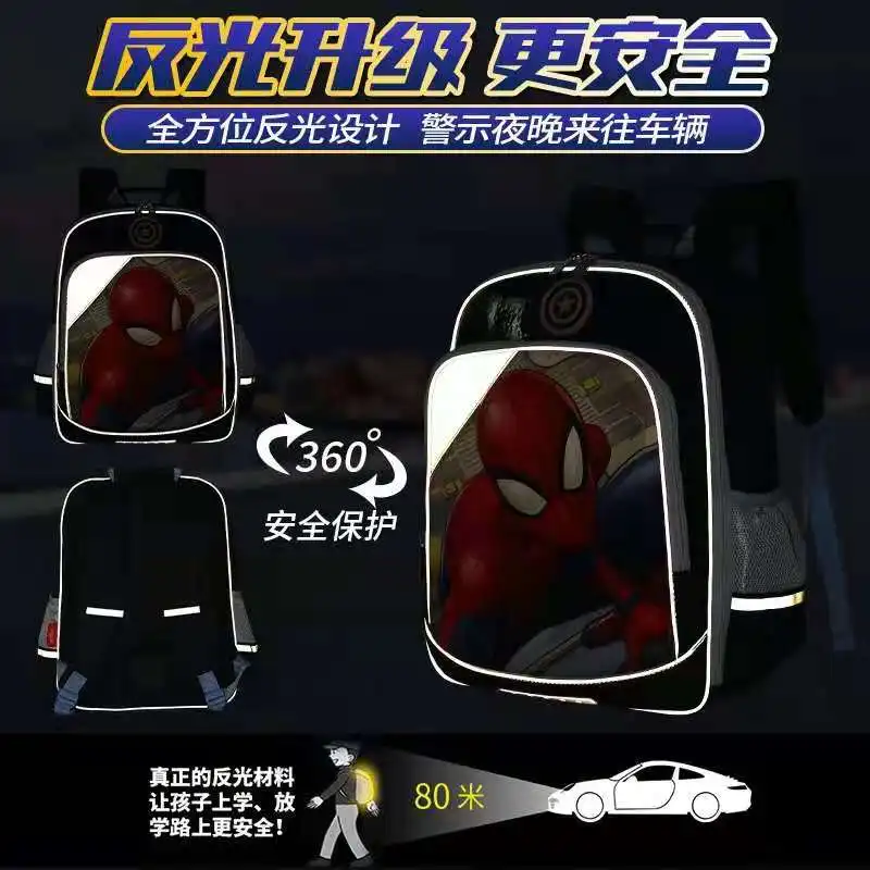 Disney New School Bags For Boys Primary Student Shoulder Backpack Grade 1-5 Spider Iron Man Caption America Kid Gifts Mochila