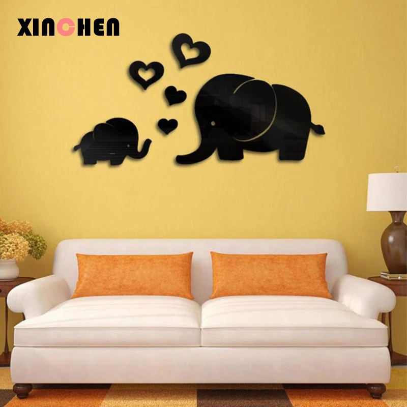 Lephant зеркальные настенные стикеры DIY Съемные художественные Декорации для
