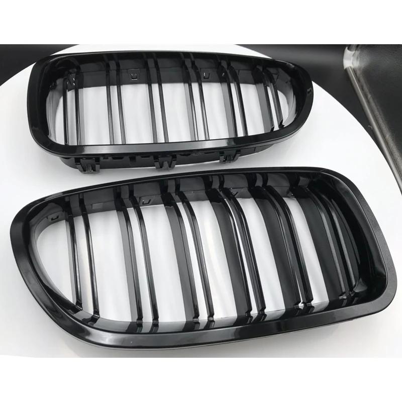 

1 пара глянцевая черная передняя решетка радиатора двойная линия решетка для BMW F18 F10 F11 5 серии 2010-2014 ремонтные детали решетки