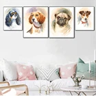 Картина на холсте, портрет собаки, настенный постер, легко повесить, милый мопс, Бигль, собака, современный стиль, гостиная, кабинет, украшение для дома