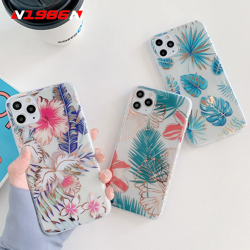 Чехол для телефона N1986N с цветочным покрытием iPhone 11 Pro X XR XS Max 7 8 Plus SE 2020 | Мобильные