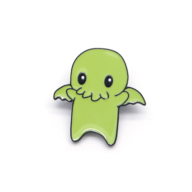 Эмалированные значки DL980 с зелеными фигурками монстров брошь на рюкзак сумка
