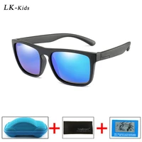 longkeeper kids sunglasses boys polarized sun glasses with box children girls silicone square mirror goggle uv400 eyewear