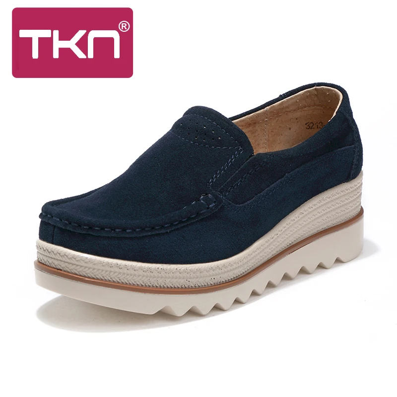 Женские замшевые лоферы Кожаные слипоны на платформе осенний сезон 3088|women flats|shoe