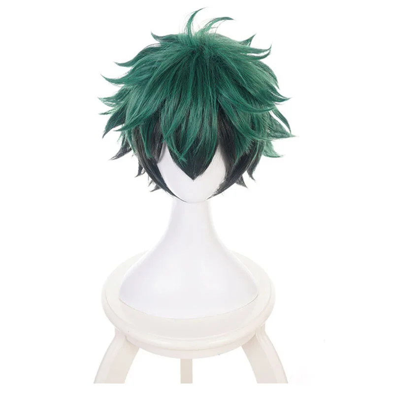 Wig DIOCOS Boku no My Hero Academy Izuku Midoriya Косплей парики зеленые волосы Devil Horns для Хэллоуина Вечерние - Цвет: Wig