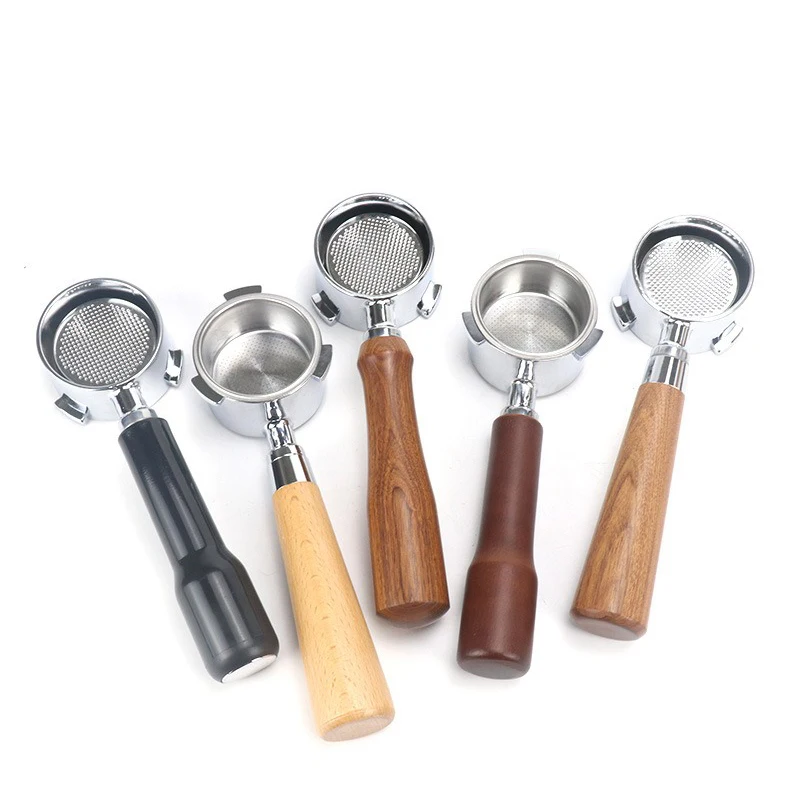

51MM Three Ears Coffee Machine Stainless Steel Handle Bottomless Filter Porta filter Universal Wooden Espresso Coffee Tools