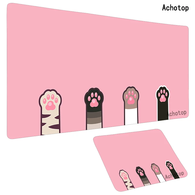 

Pink kawaii Cat Anime HD Printing Computer Gamers Lock Edge Cute Gaming Mouse Pad XXL 90x40cm Keyboard PC Desk Pad XL PC Gamer
