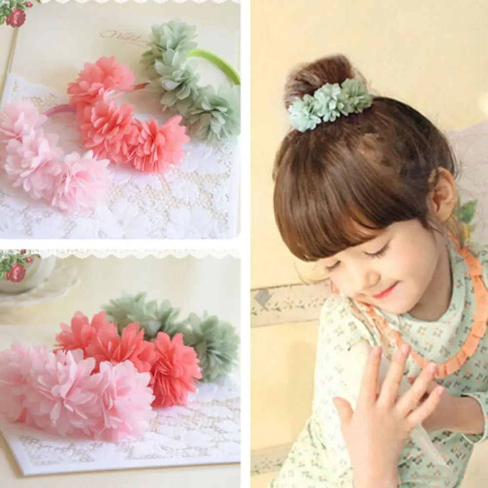 

Multi-layer Flower Elastic Hair Bands Girls' Hairrope Kids Hair Accessories