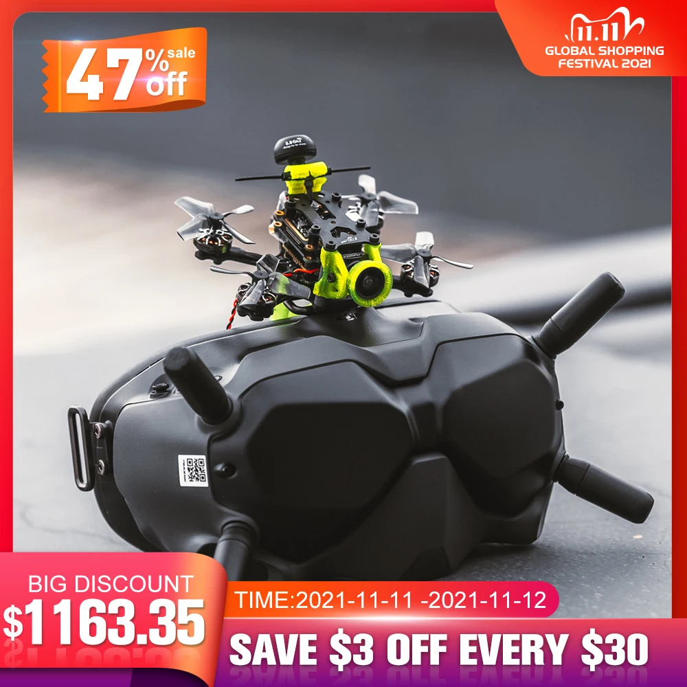 

59g Flywoo Firefly Baby HD 80mm 1.6" F7 4S FPV Racing Drone BNF w/ Vista Nebula Na no V2 & FPV Goggles V2 Combo 5500KV Motors
