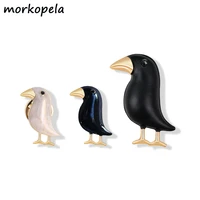 morkopela crow bird brooch pin cute girls metal pins and brooches jewelry scarf clip clothes small animal brooch gift for women
