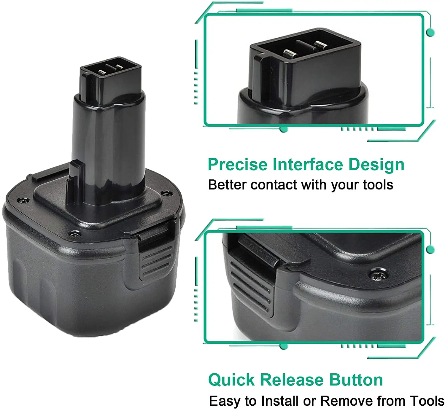 3600mAh for Dewalt 9.6V Battery DW9062 Battery Replacement for DEWALT 9.6V Battery NI-MH, DW9061 DW9062 DE9036 DE9062 DW9614