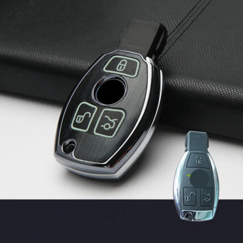 Для Benz натуральная кожа 2 & 3 Кнопка смарт ключ для автомобиля чехол Mercedes