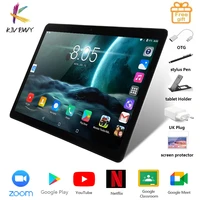 kivbwy tablet pc 10 1 inch android 9 0 tablets octa core google play 4g lte phone call gps wifi bluetooth 10 inch glass panel