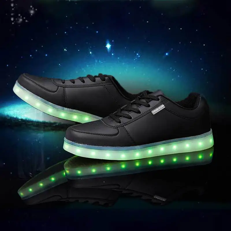 Со светодиодной подсветкой пара светильник обувь на платформе Женские кроссовки