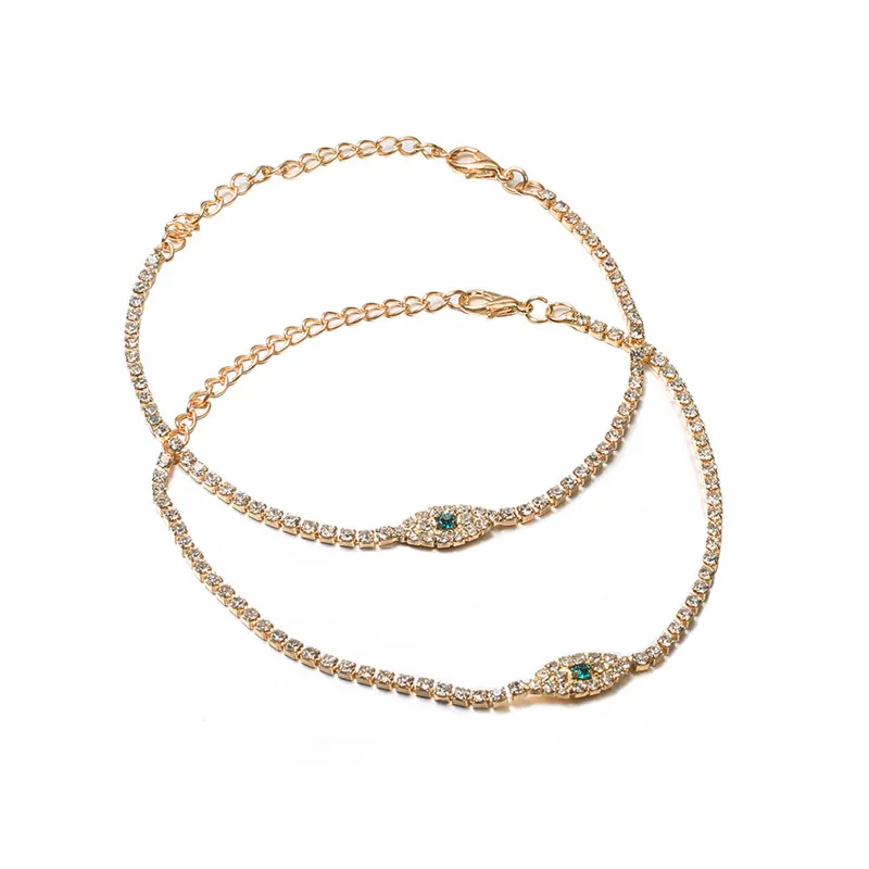 2 шт./компл. модный браслет на ногу Boho с кристаллами Стразы драгоценные камни