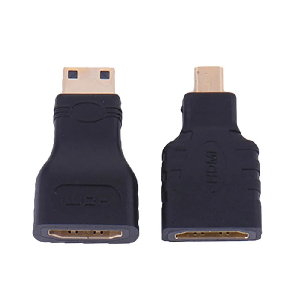 HDMI for Micro HDMI+ HDMI to Mini Gold Plated Converter HD Connector Extension Adapter for Video TV for Xbox 360 HDTV 1080P