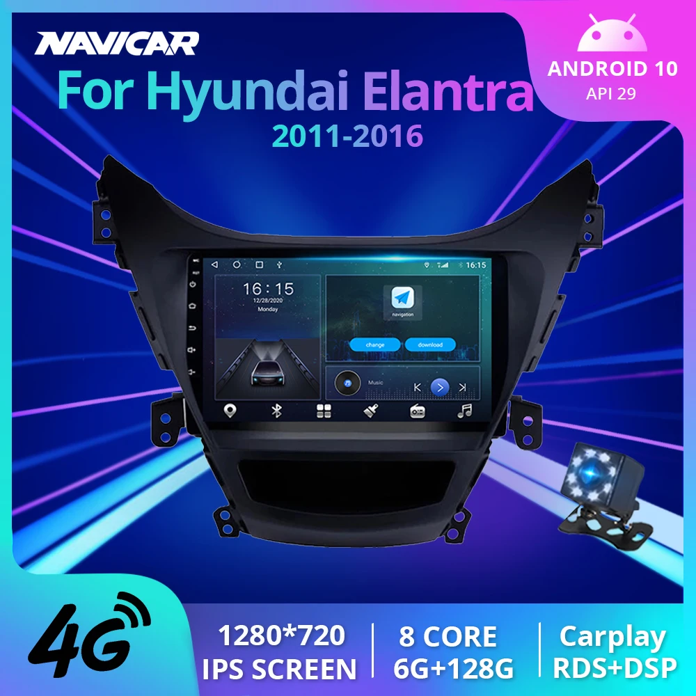 

2Din Android10 Car Radio For Hyundai Elantra 2011-2016 Radio Automotive Car GPS Navigation Palyer Stereo Receiver Carplay NO DVD