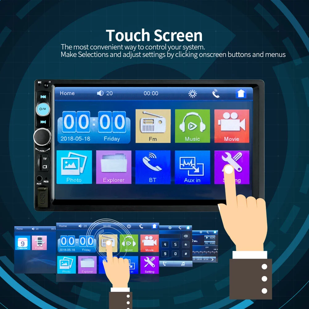 

7 Inch Car MP5 Player Radio Stereo Radio Audio USB Digital Touch Screen Wireless AUX Input MP3 Player with Camera