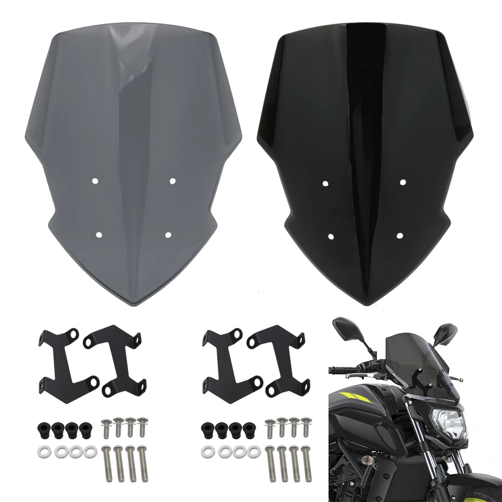 Лобовое стекло ветровое стекло для YAMAHA mt-07 FZ-07 аксессуары для мотоциклов Pare-brise ветровые дефлекторы MT07 FZ07 MT FZ 07