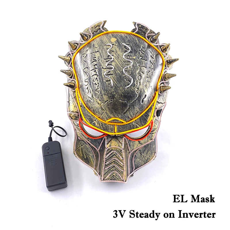Светящаяся маска на Хэллоуин череп инопланетянина хищник платье для косплея