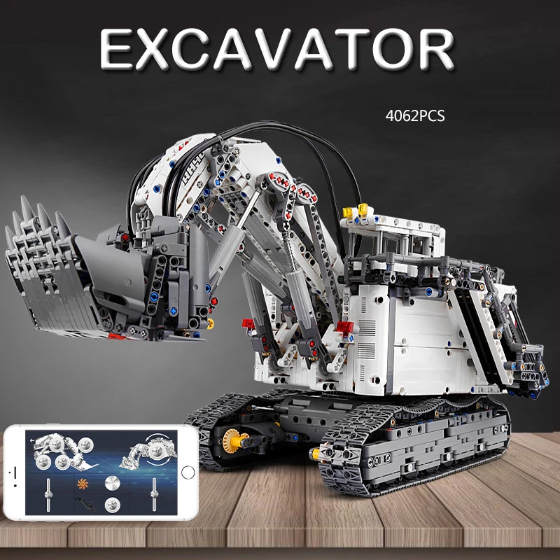 Форма король RC Technic серии MOC 1874 либхеррс R9800 Terex RH400 горнодобывающая модель