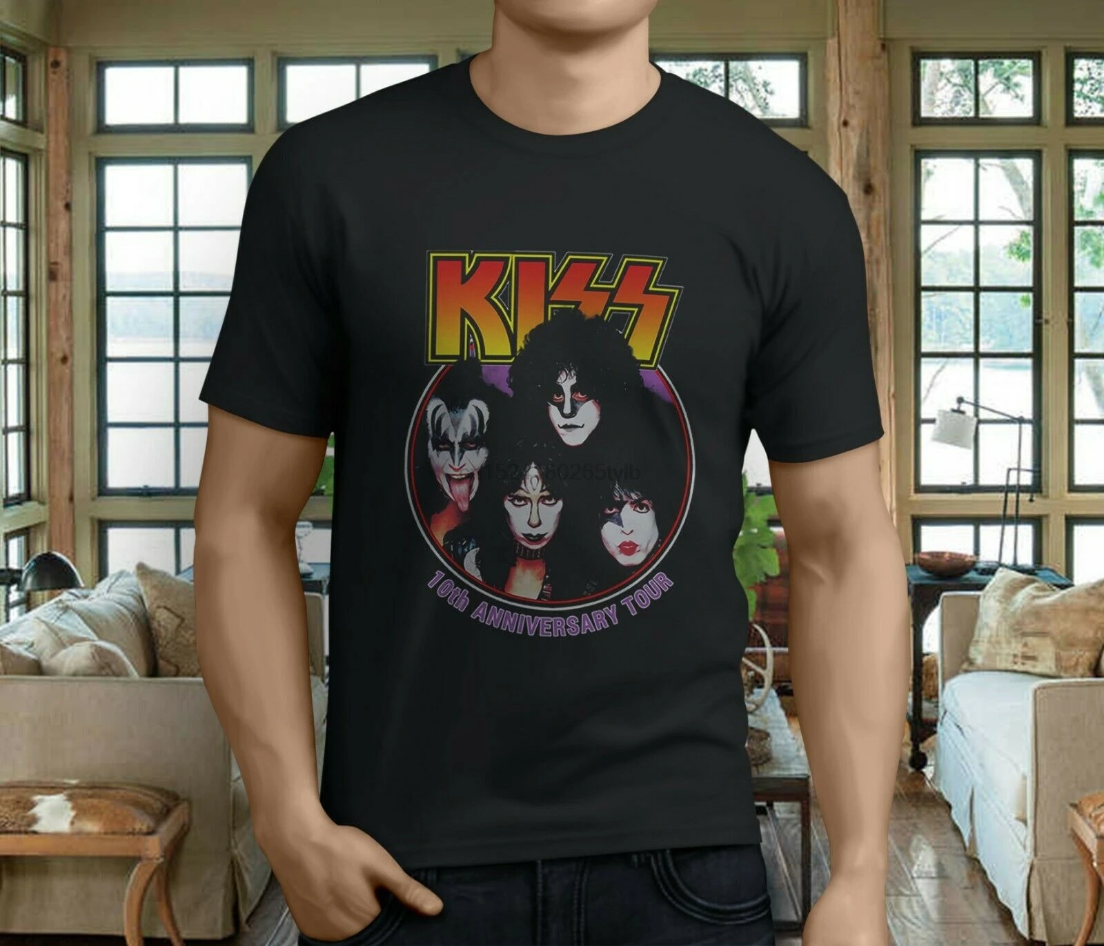 Новая популярная мужская Черная футболка KISS существа ночи |