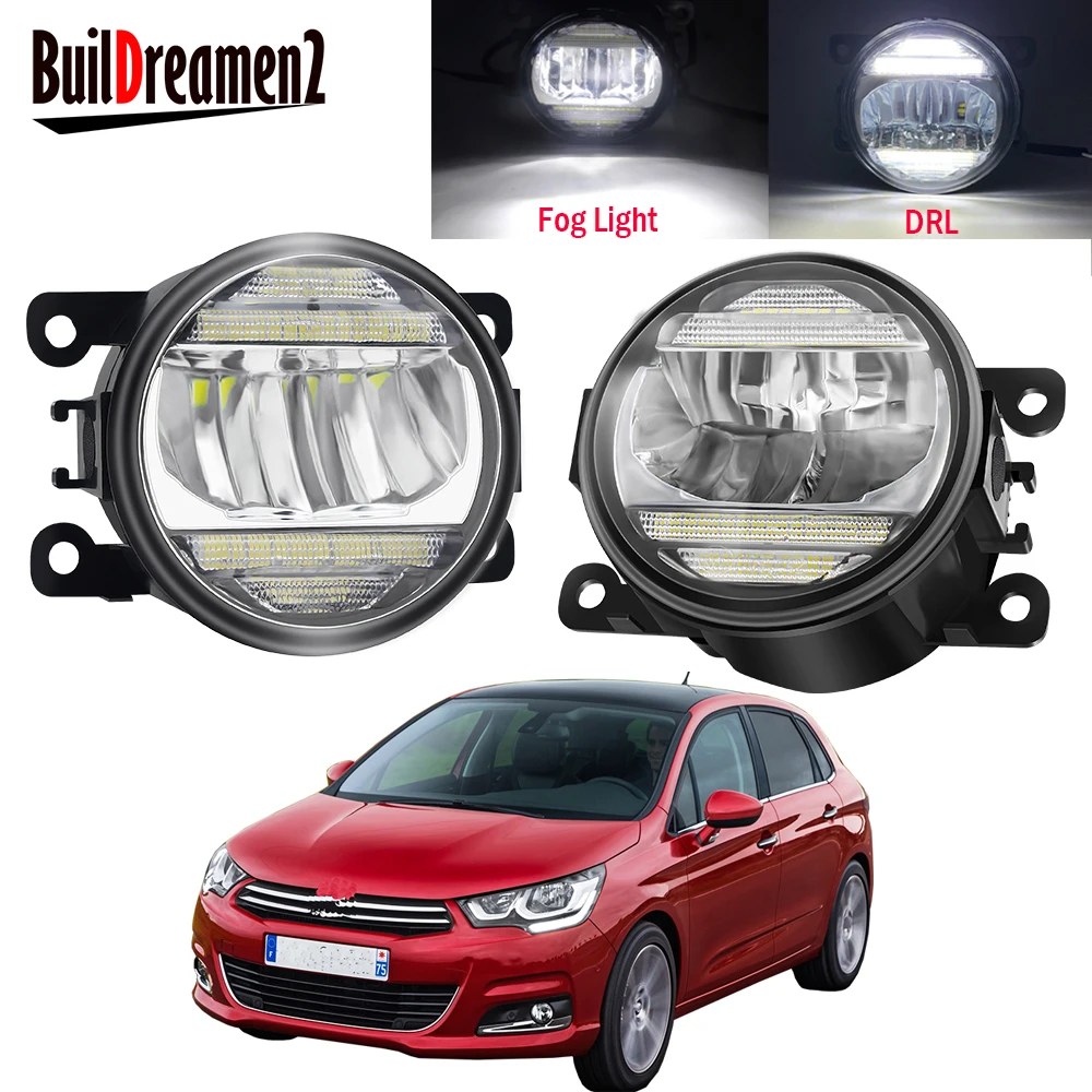 

2in1 Функция Автомобильный светодиодный противотуманный светильник сборки Дневной ходовой огонь DRL 30 Вт 8000LM 12V аксессуары для Citroen C5 II 2004-2015