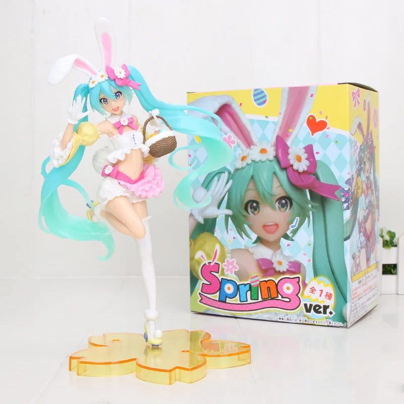 rabbit in box 18 см аниме розовый Хацунэ Мику Сакура Фигурки игрушки Мику спелгоед девушки ПВХ фигурка модель игрушки - Цвет: rabbit in box