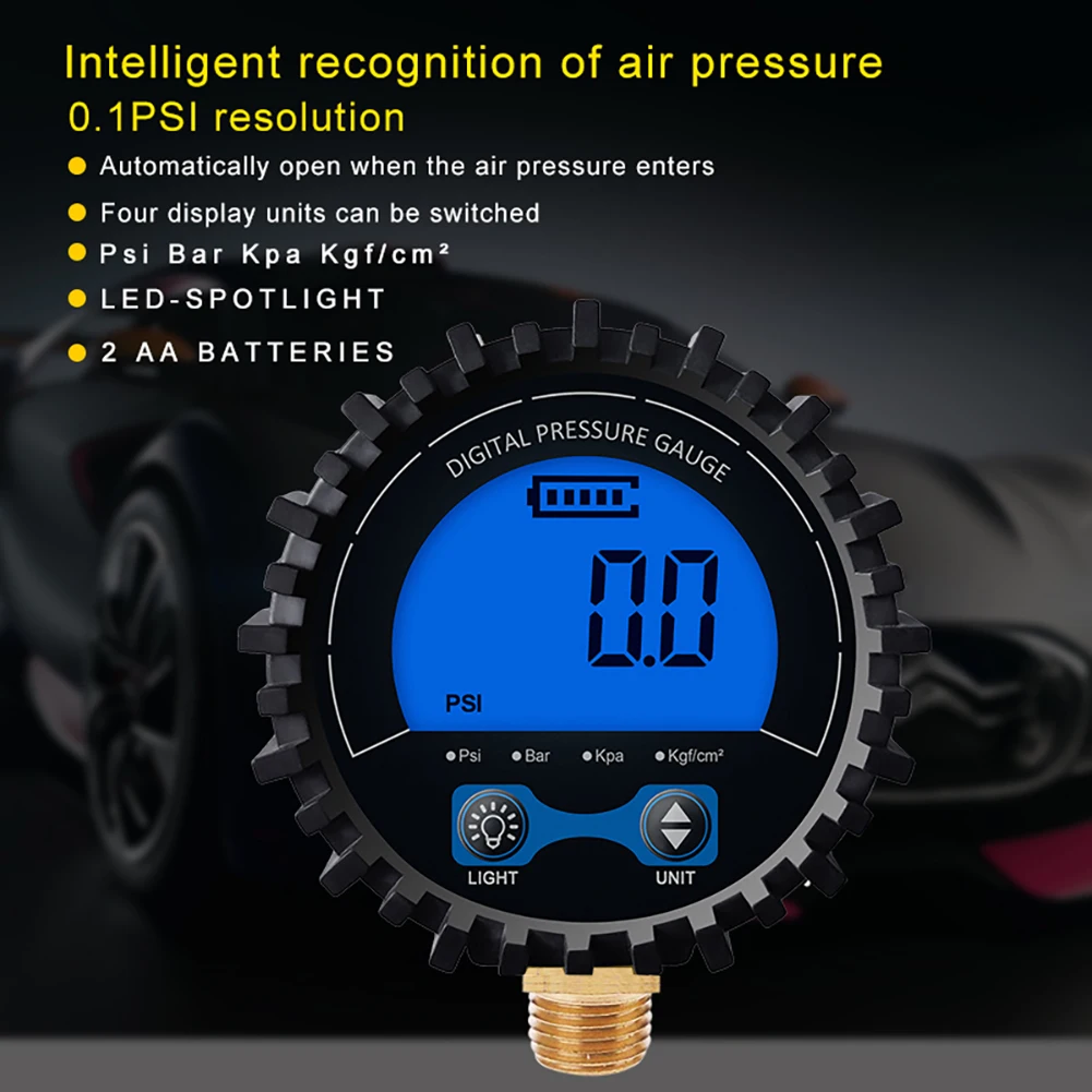 Датчик давления в шинах 0-psi цифровой манометр с ЖК-дисплеем и