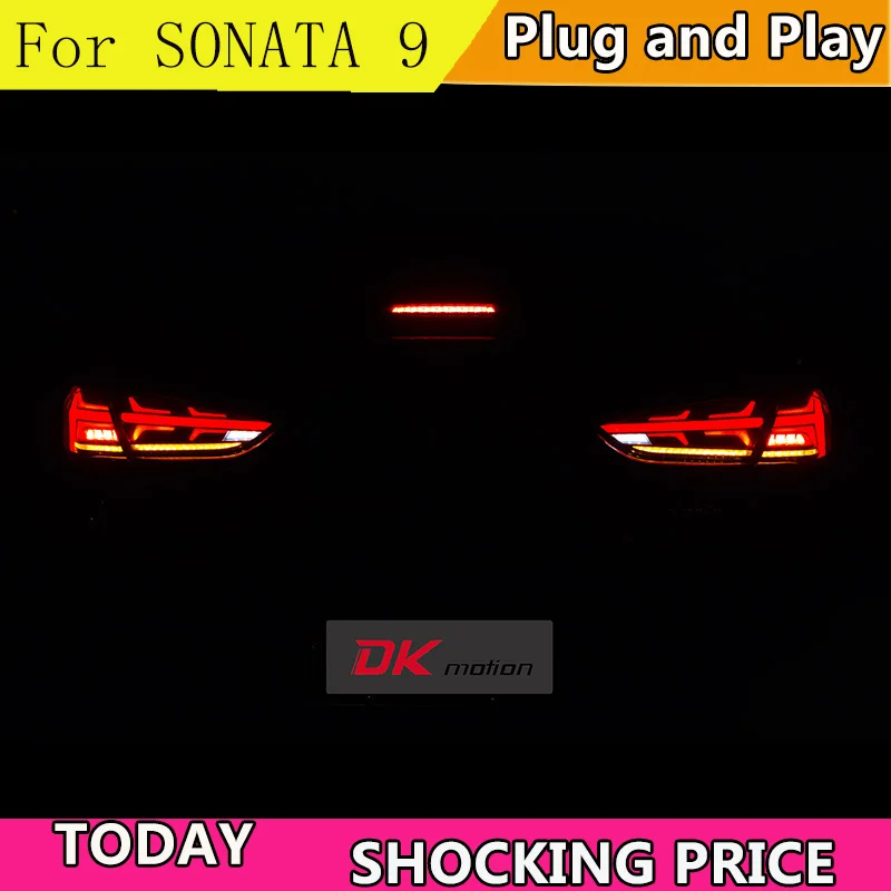 Carcasa ламп traseras de estilo coche para Hyundai Sonata 9 2018 2019 luces светодиодный Taillght lámpara trasera|Фара для