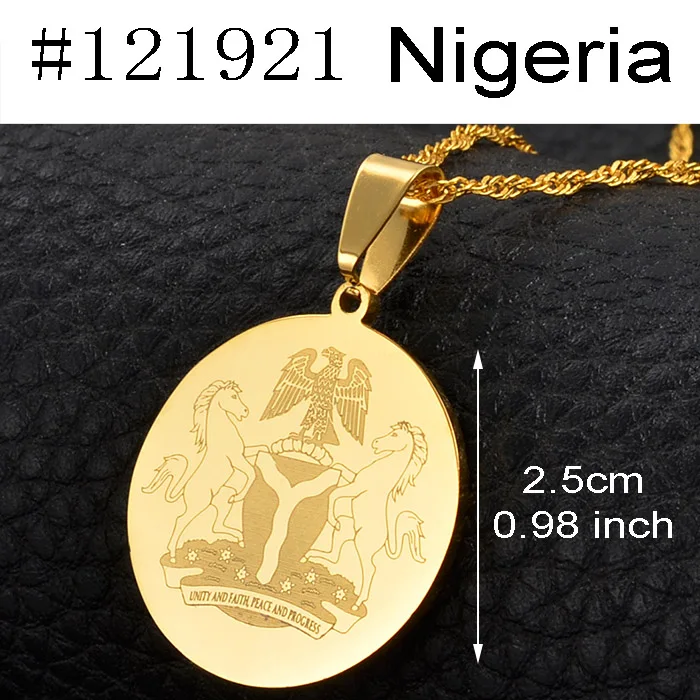 Anniyo Jamaica Haiti Nigeria Ghana домика подвеска с эмблемой ожерелья патриотические ювелирные изделия для женщин девушек#121821 - Окраска металла: Nigeria