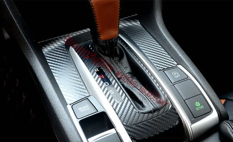 Панель переключения передач в стиле интерьера из углеродного волокна для Honda Civic